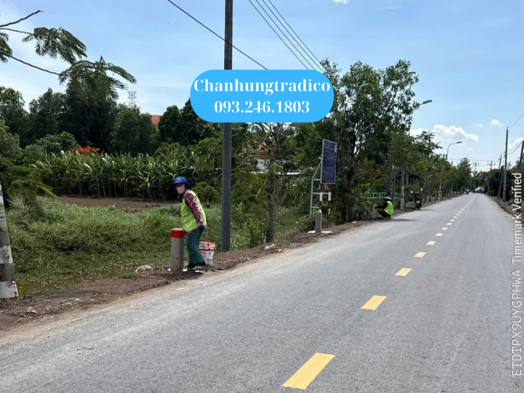Thi công trồng cọc tiêu bê tông và sơn trắng đỏ - Mai Chấn Hưng - 093.246.1803 Thi công trồng cọc tiêu bê tông và sơn trắng đỏ - Mai Chấn Hưng - 093.246.1803