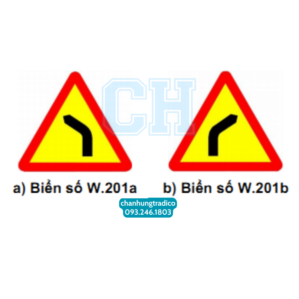 Biển Báo Chỗ Ngoặt Nguy Hiểm W.201a,b - Cung Cấp & Thi Công Uy Tín, Chất Lượng