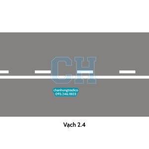 Vạch 2.4 - Vạch đôi, một nét đứt, một nét liền, màu trắng