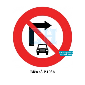 Biển Báo Cấm Xe Ô Tô Rẽ Phải P.103b
