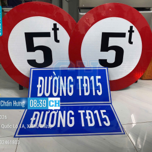 Biển Báo Hạn Chế Trọng Tải Toàn Bộ Xe 5 tấn P.115