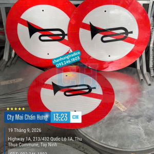 Biển báo Cấm sử dụng còi P.128