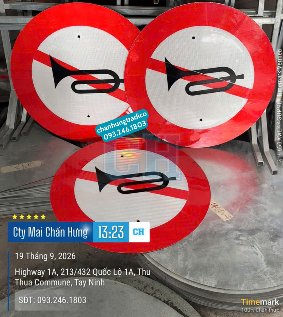 Biển báo Cấm sử dụng còi P.128