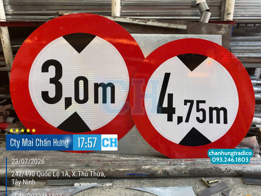 Biển báo hạn chế chiều cao P.117 3m và 4,75m